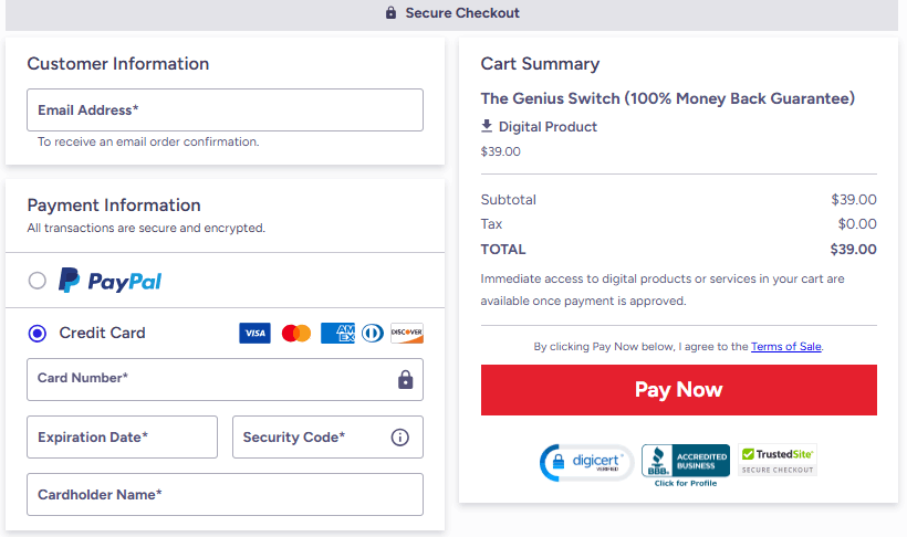 The Genius Switch-checkout-page